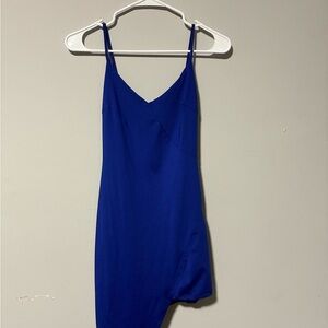 Darling Electric Blue Slip Dress with Spaghetti Straps